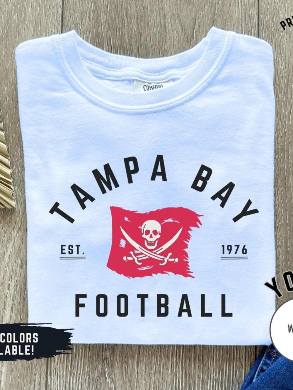 Youth Tampa Bay Football Shirt, Buccaneer Gameday Football Shirt